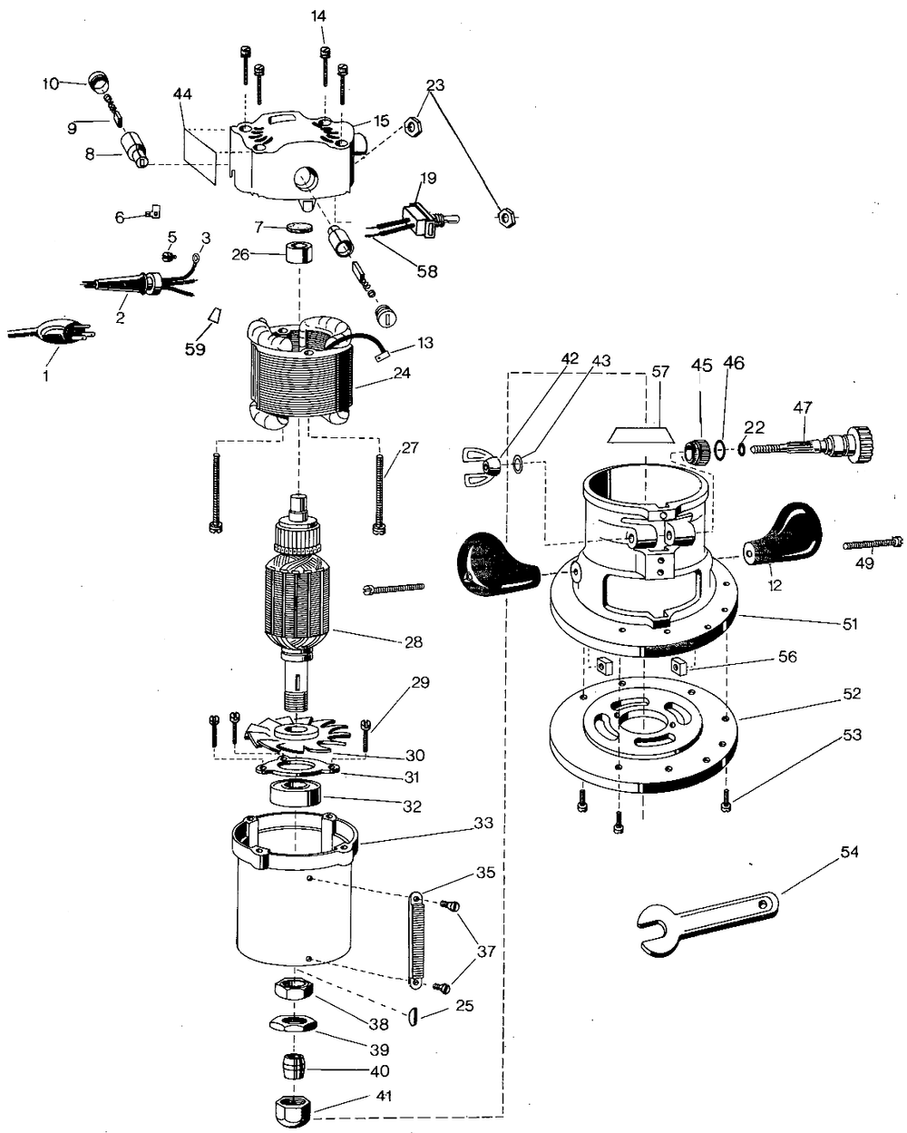 Page A Diagram and Parts List for 7616-SBD Type 2 Black and Decker Router